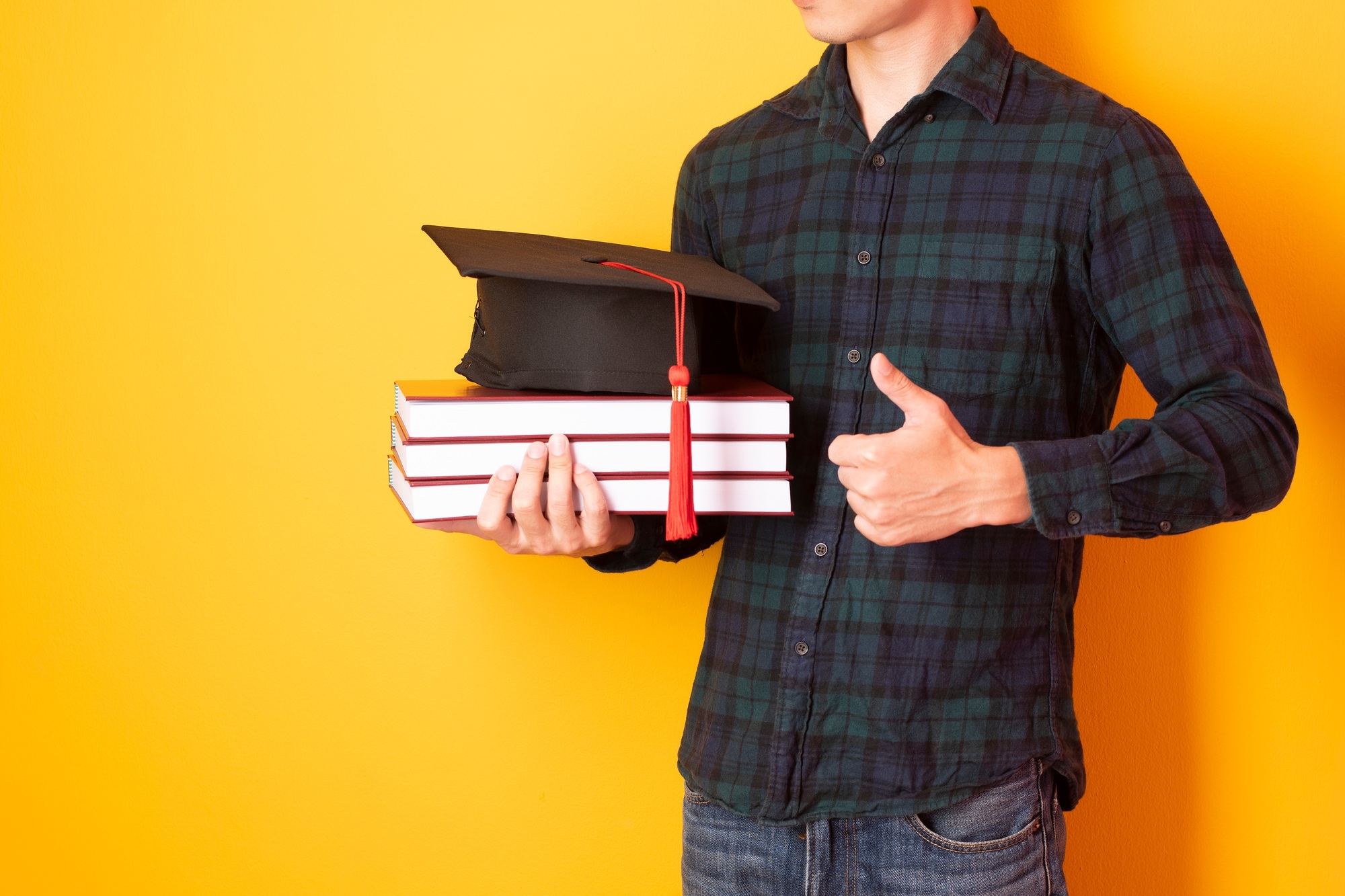 Man graduating